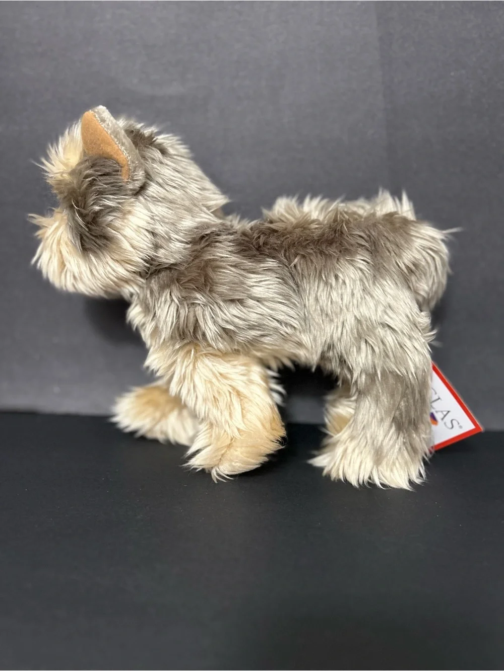 Plush Yorkie Dog Toy - Tan and Cream - Soft Squeaker